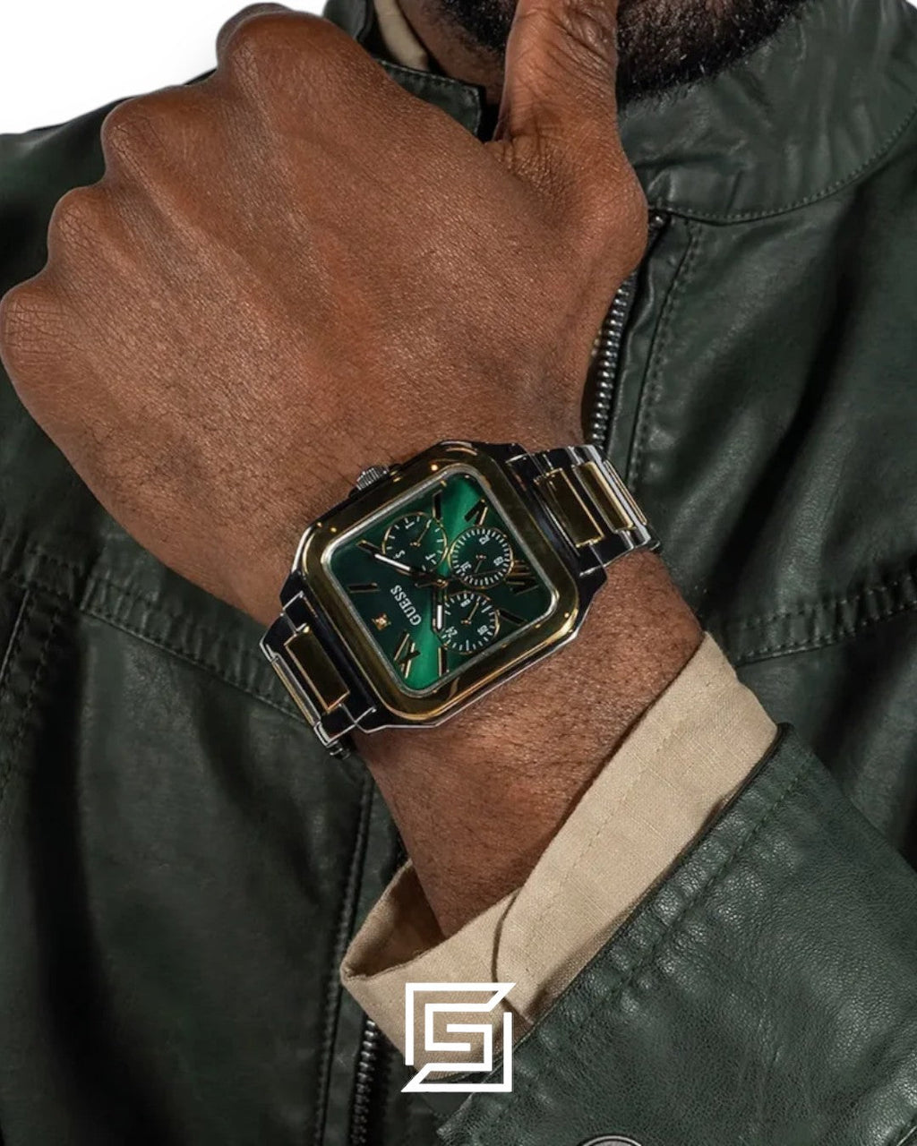 Guess GW0631G1 Green Dial Two-Tone Watch