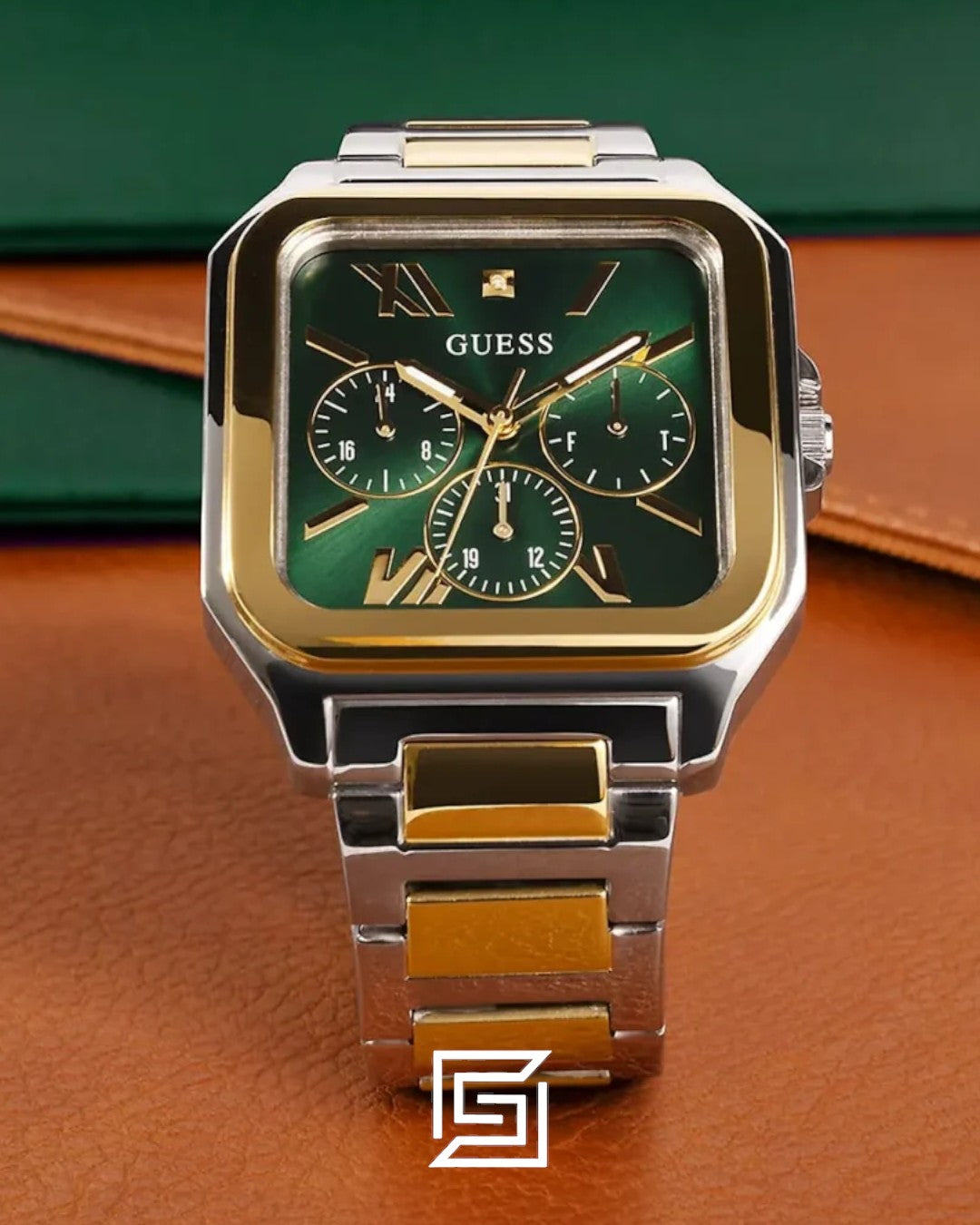 Guess GW0631G1 Green Dial Two-Tone Watch