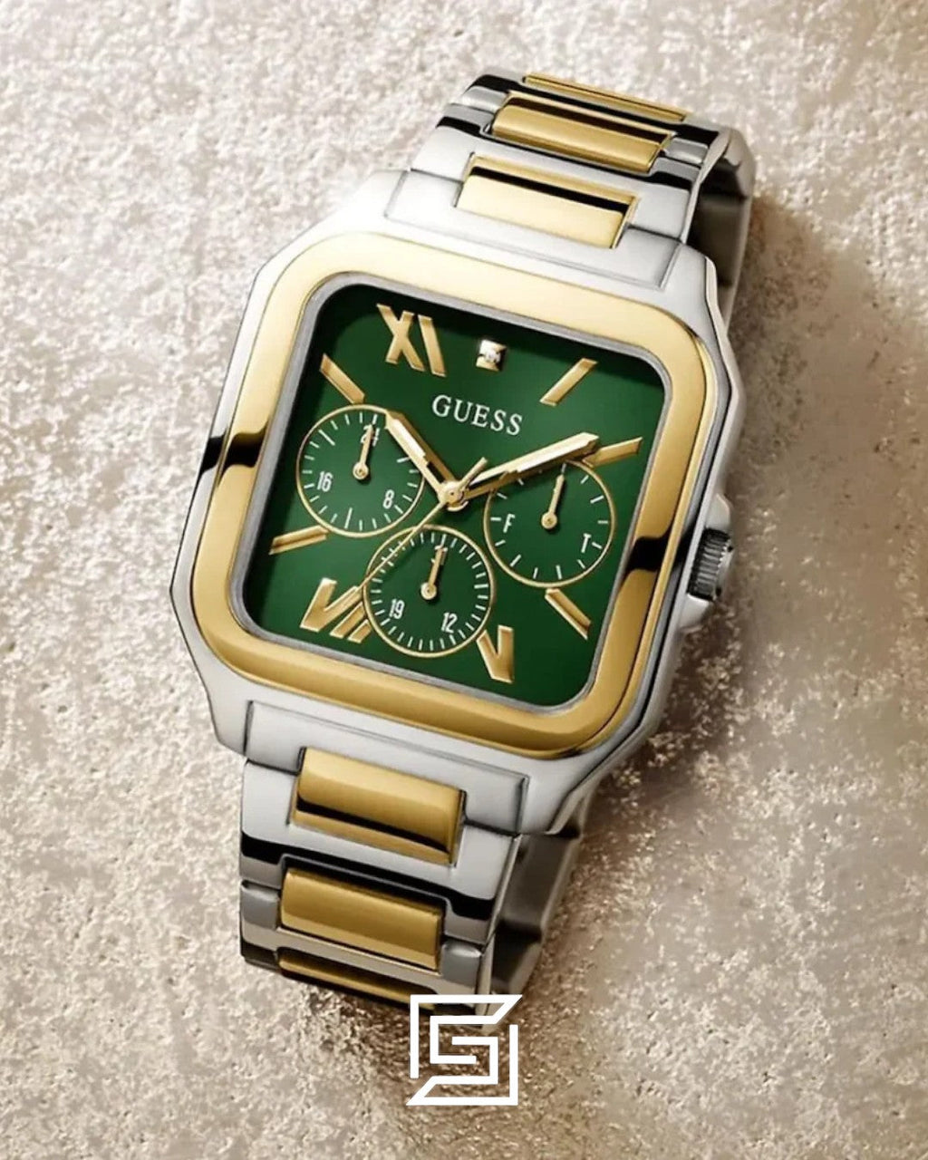 Guess GW0631G1 Green Dial Two-Tone Watch