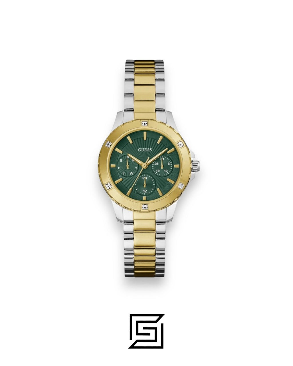 Guess GW0723L1 Two-Tone Gold and Silver Case 40mm Green Dial Women's Watch