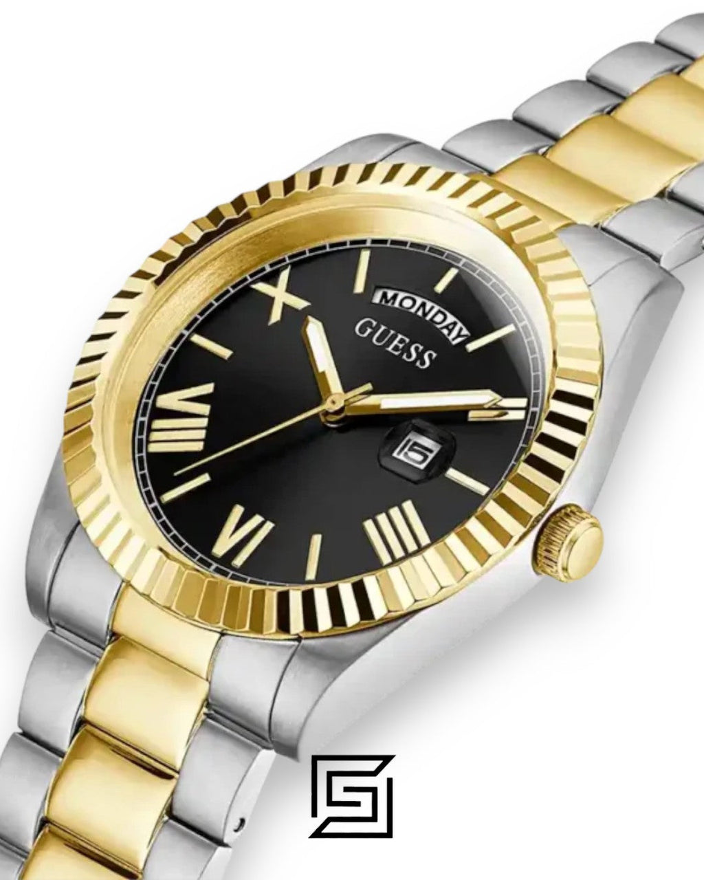 Guess GW0265G5 Two-Tone Black Dial Watch