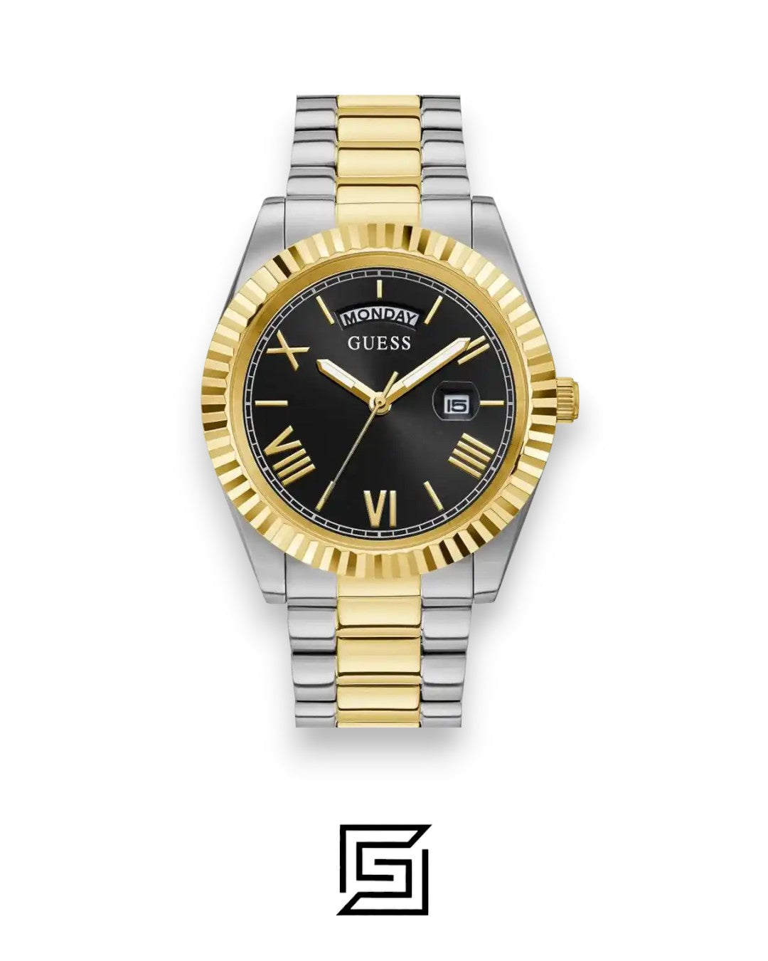 Guess GW0265G5 Two-Tone Black Dial Watch