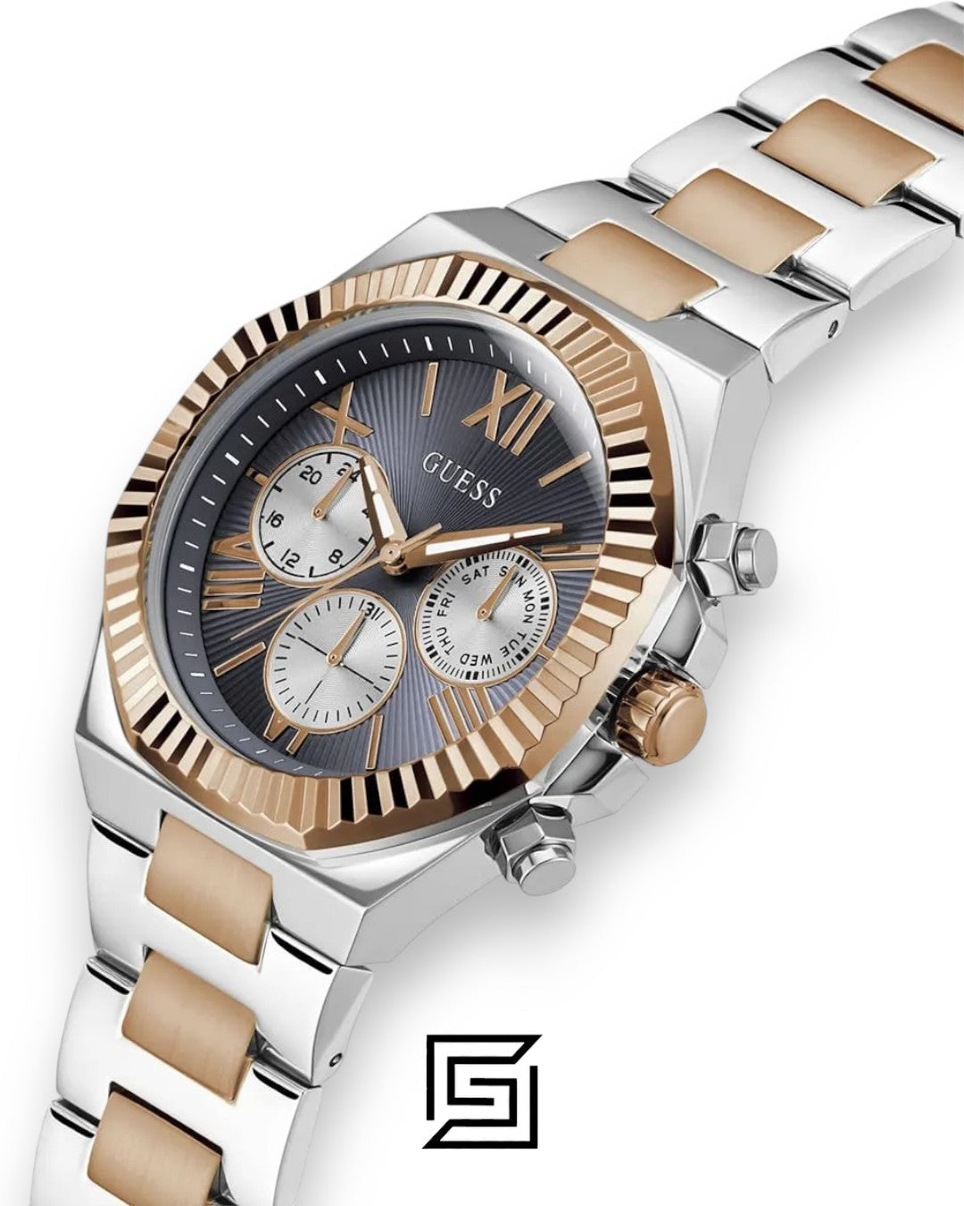 Guess GW0703G4 Men's Chronograph Two-Tone Stainless Steel Watch with Grey Dial