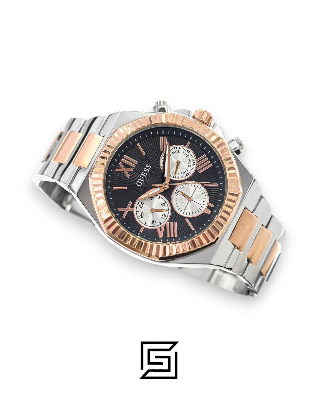 Guess GW0703G4 Men's Chronograph Two-Tone Stainless Steel Watch with Grey Dial