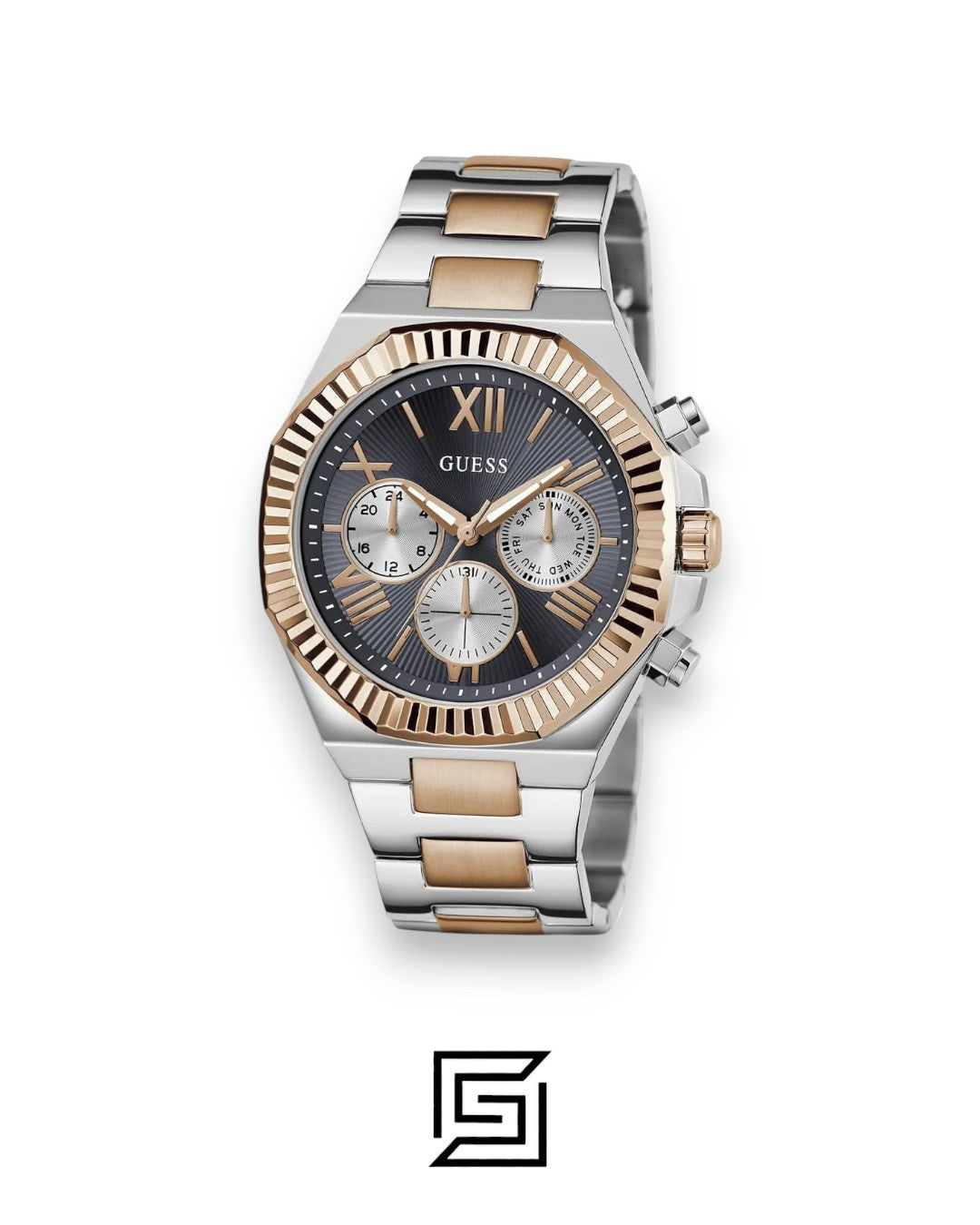 Guess GW0703G4 Men's Chronograph Two-Tone Stainless Steel Watch with Grey Dial