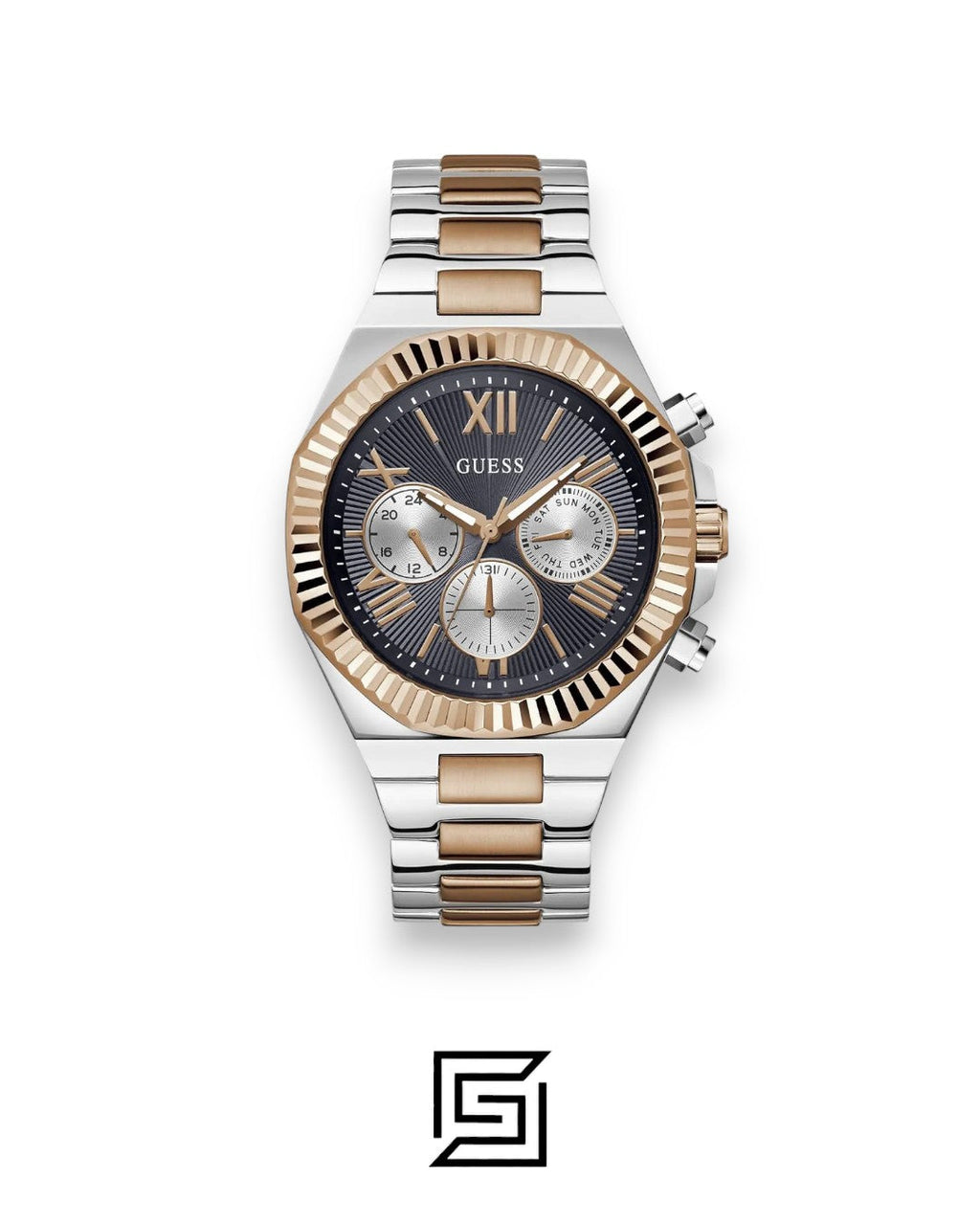 Guess GW0703G4 Men's Chronograph Two-Tone Stainless Steel Watch with Grey Dial