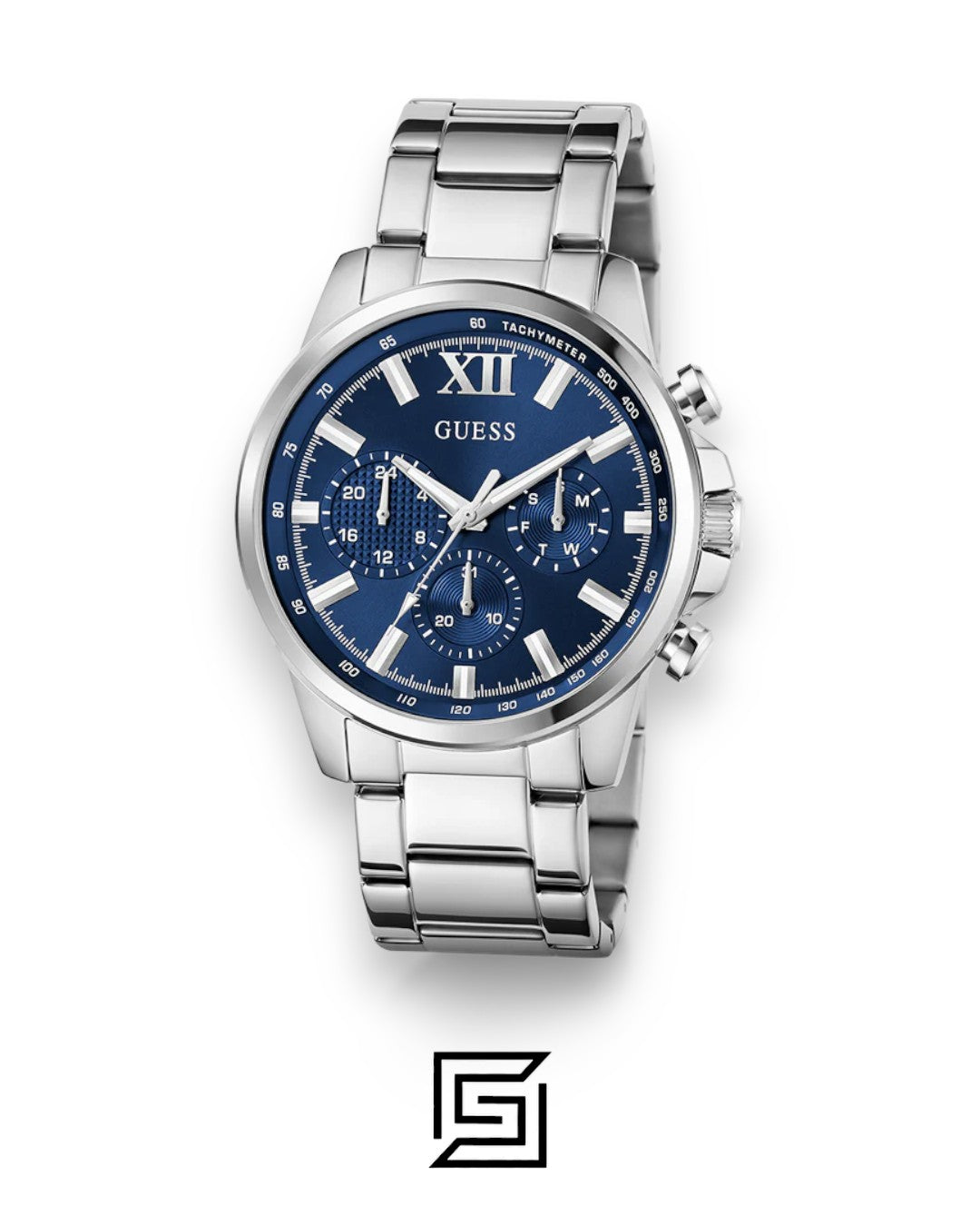 Guess GW0900G4 Men's Silver Stainless Steel Blue Dial Chronograph Watch