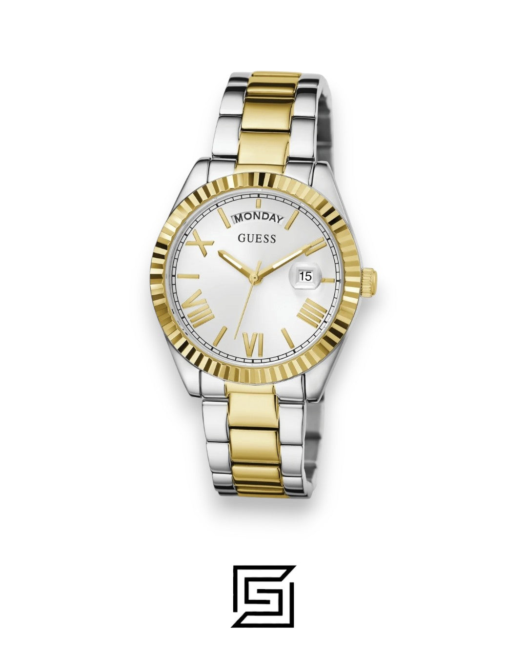 ساعة غيس GW0308L6 ميناء أبيض ثنائية اللون