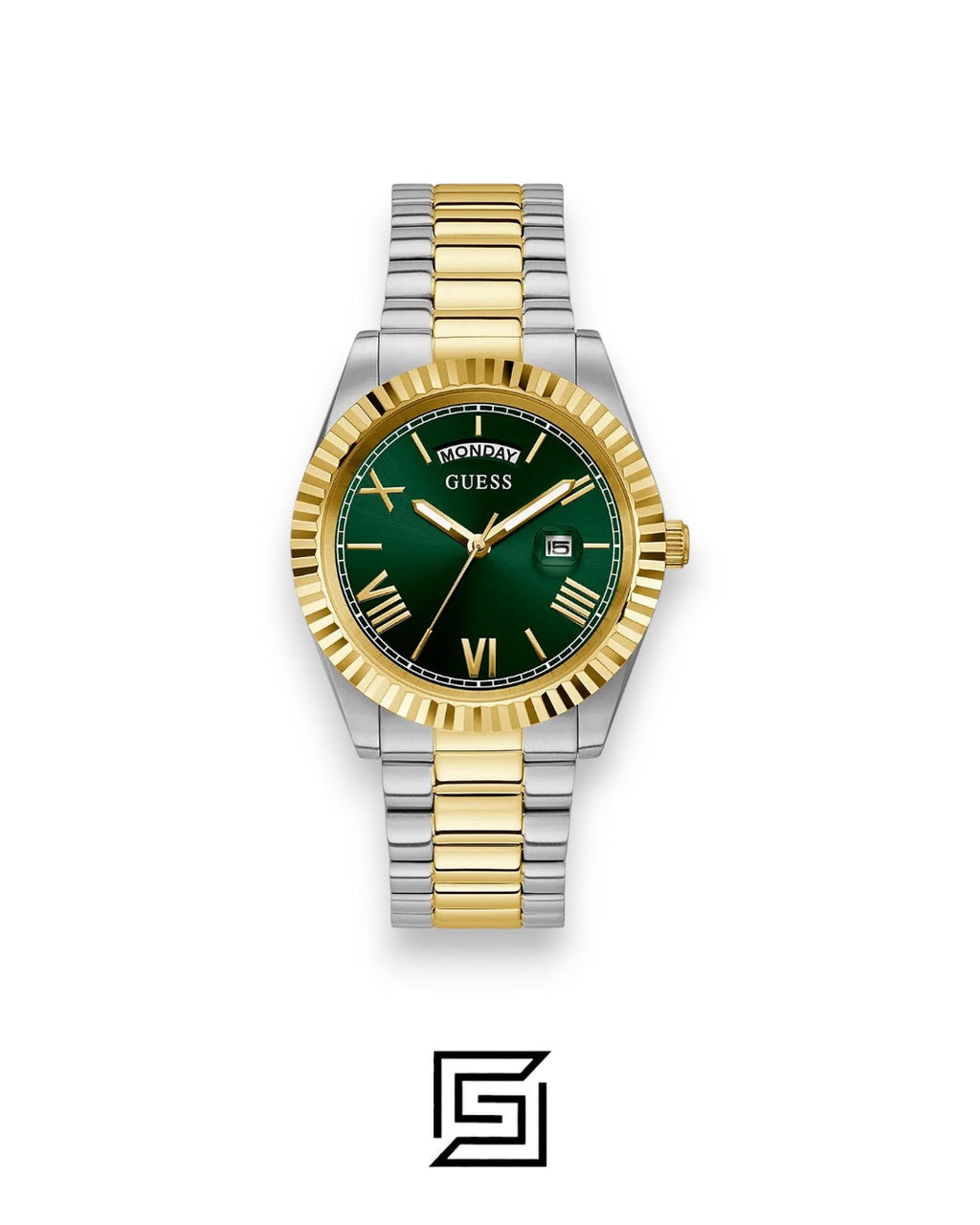 Guess GW0735L5 Green Dial Two-Tone Watch