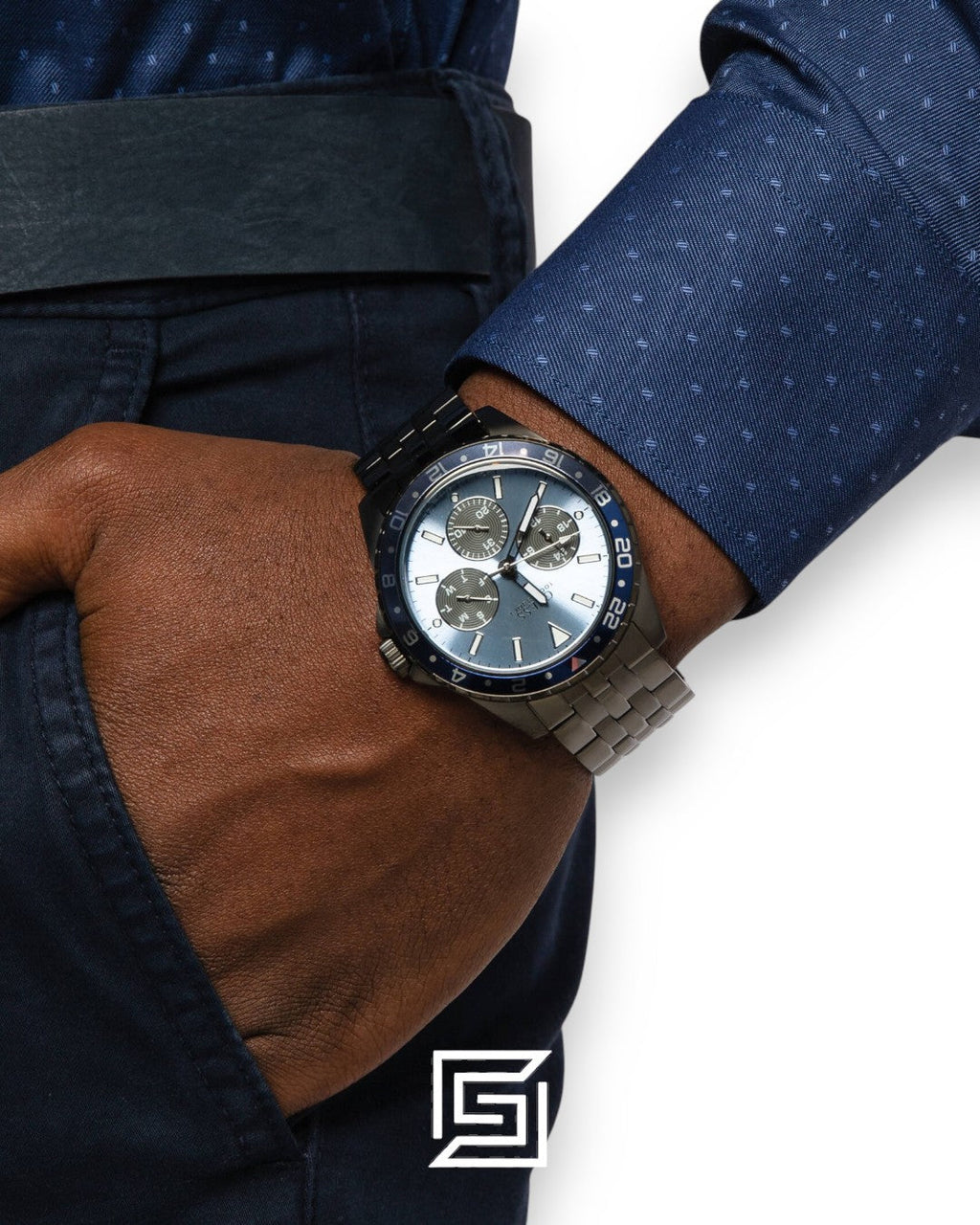 Guess W1107G5 Men's Blue Dial Stainless Steel Watch