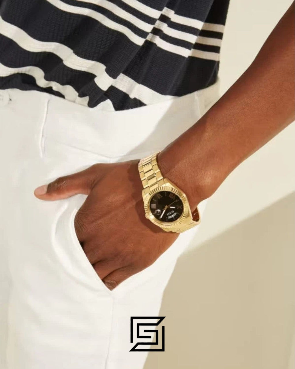 Guess GW0265G3 Gold Case Black Dial Watch