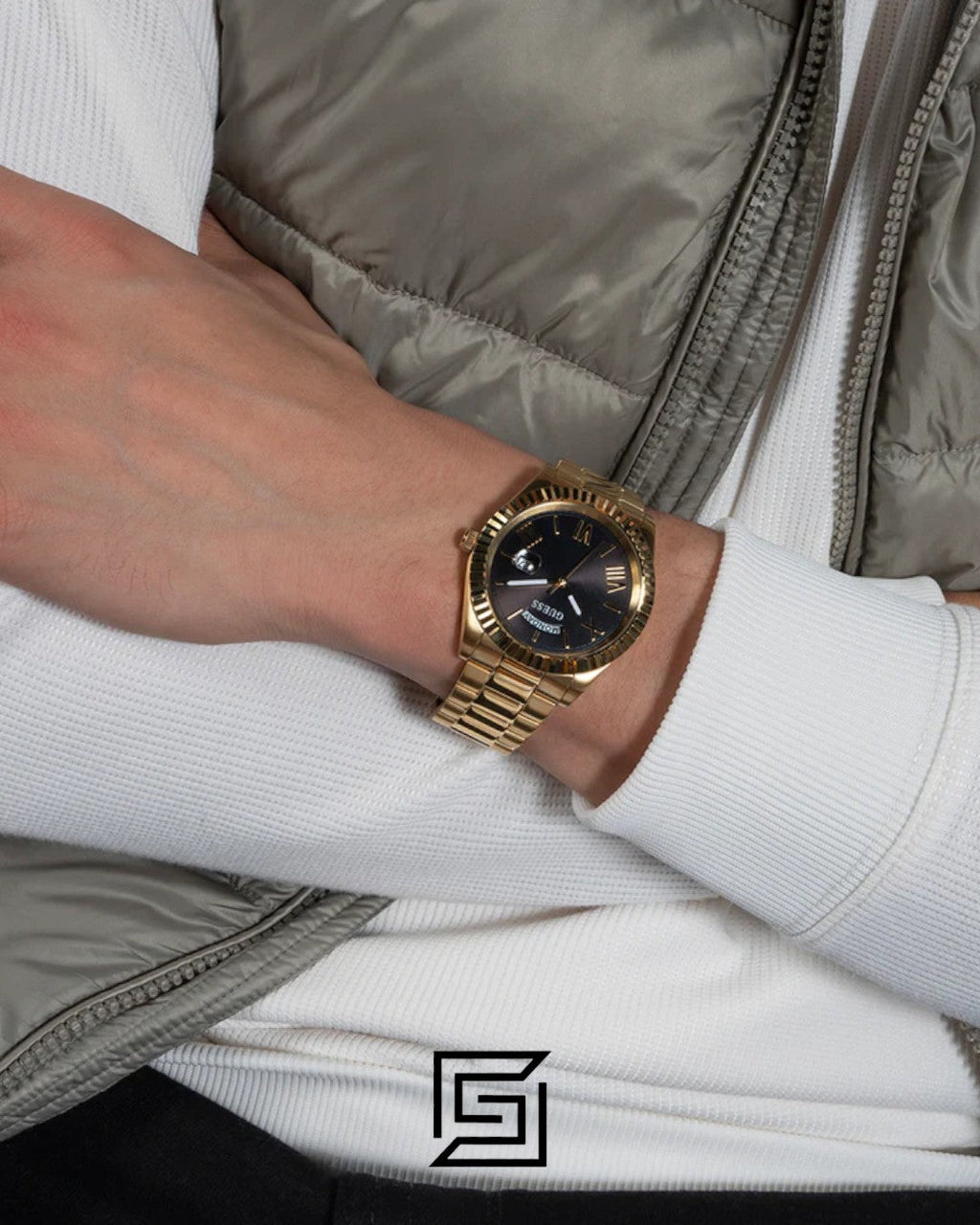 Guess GW0265G3 Gold Case Black Dial Watch