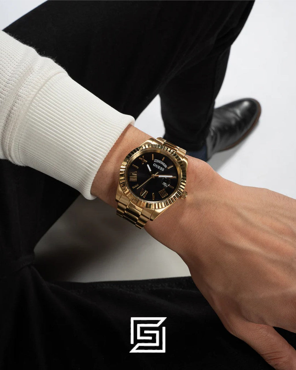 Guess GW0265G3 Gold Case Black Dial Watch