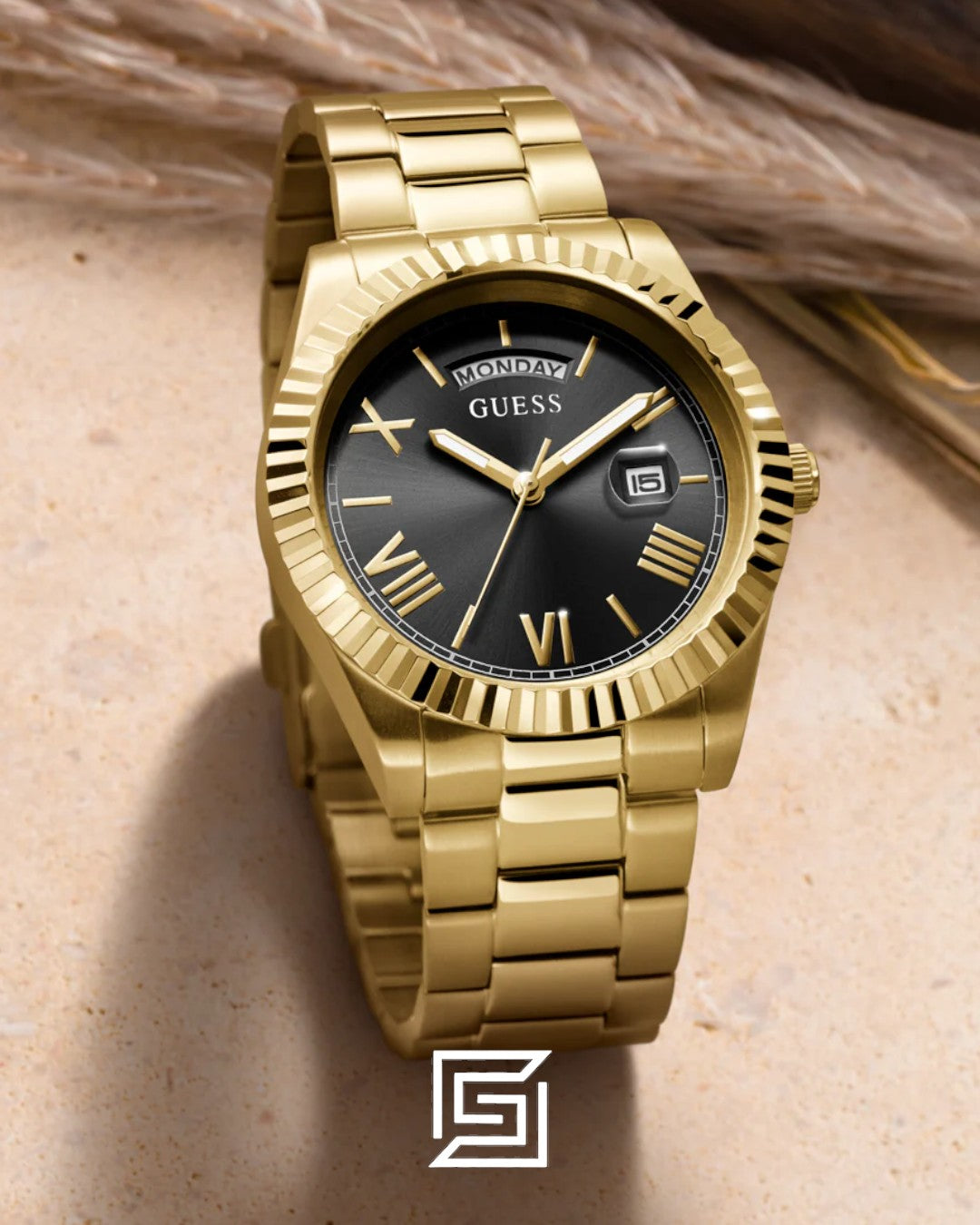 Guess GW0265G3 Gold Case Black Dial Watch
