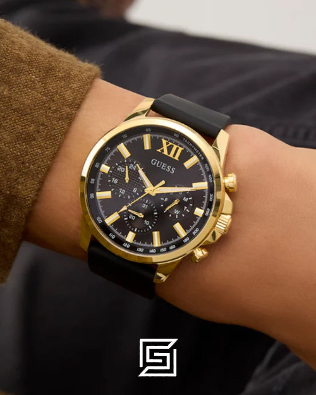 Guess GW0913G2 Gold Case Black Dial Watch