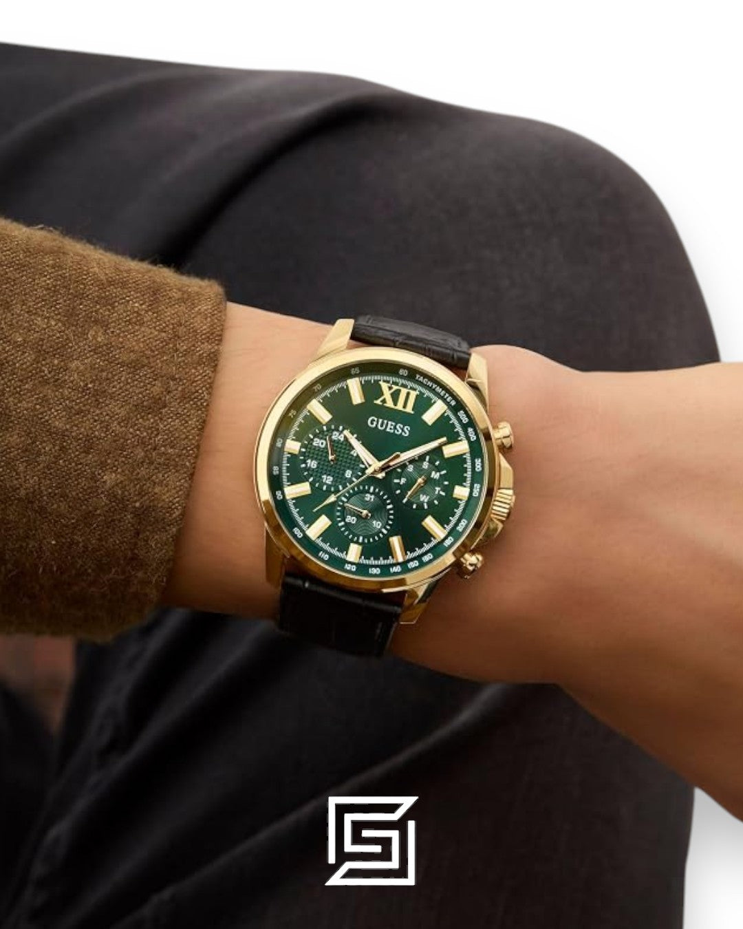 Guess GW0901G4 Men's Gold Tone Green Dial Watch