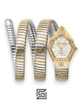 Just Cavalli JC1L304M0055 Hexagonal Case White Dial Two-Tone Women's Watch