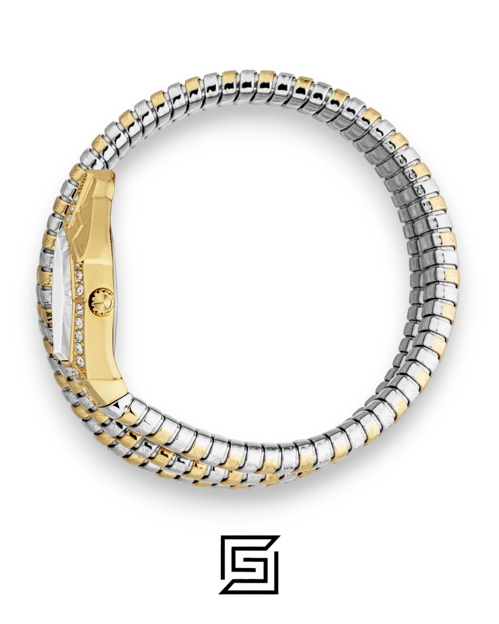 Just Cavalli JC1L304M0055 Hexagonal Case White Dial Two-Tone Women's Watch