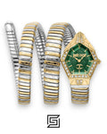 Just Cavalli JC1L304M0065 Two-Tone Hexagonal Green Dial Women's Watch