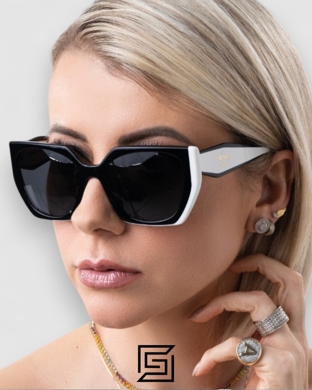 Prada PR15WS Light Brown Lenses Blue Frame