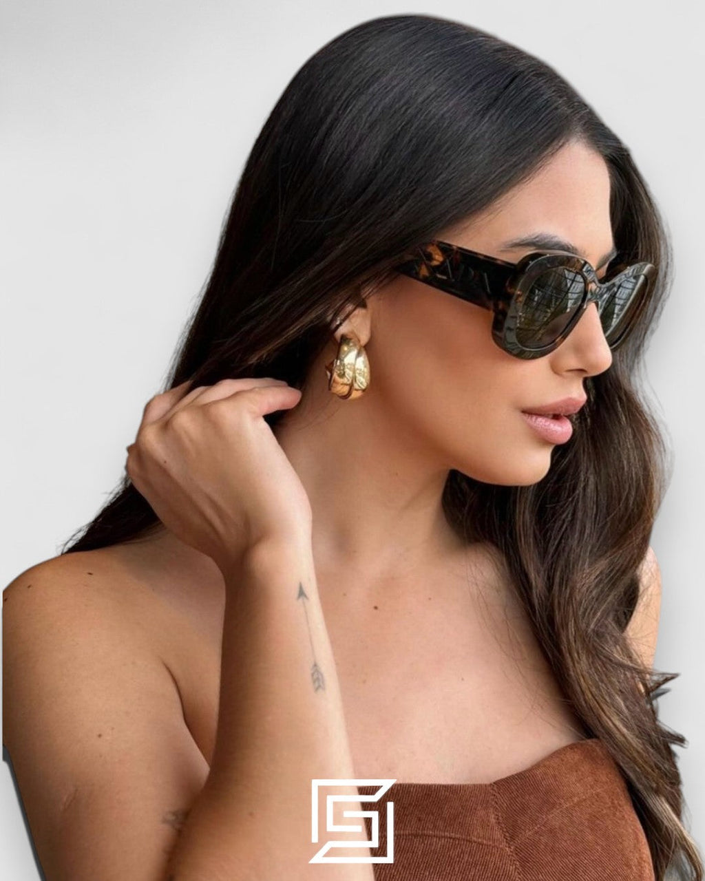 Prada PRA 13S Honey Lenses Tiger Brown Frame