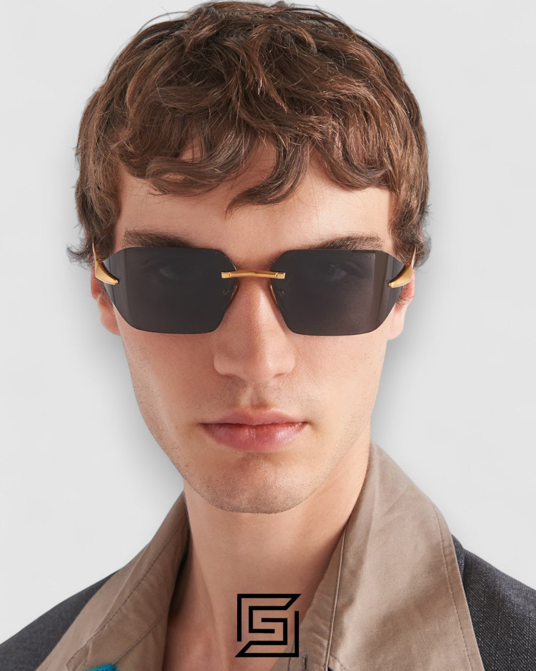 Prada SPR A55 Red Lenses Gold Frame