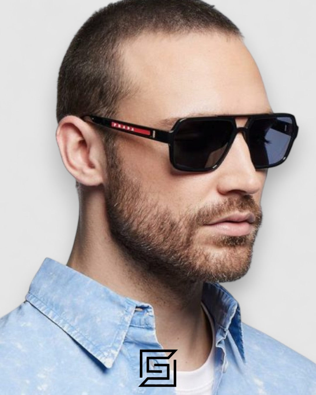 Prada SPS 01X Blue Mirror Lenses Blue Frame