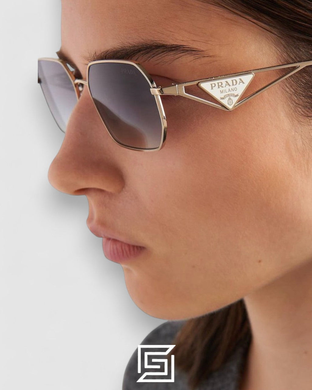 Prada PRA51S Black Lenses Silver Frame