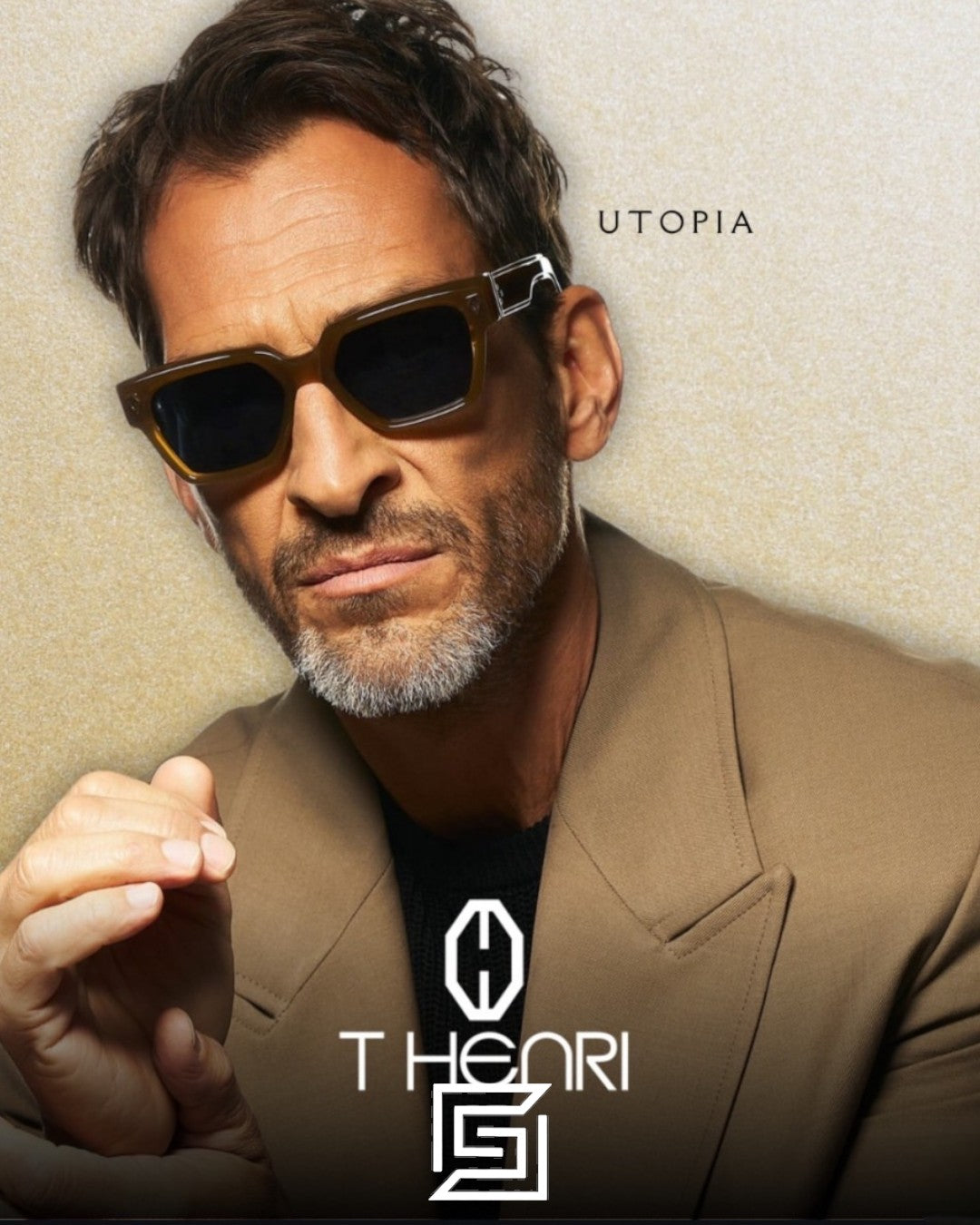 T HENRI UTOPIA عدسات رمادية إطار أسود