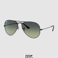 نظارة راي بان RB3025 AVIATOR LARGE 58 شمسية للجنسين - أسود_أخضر
