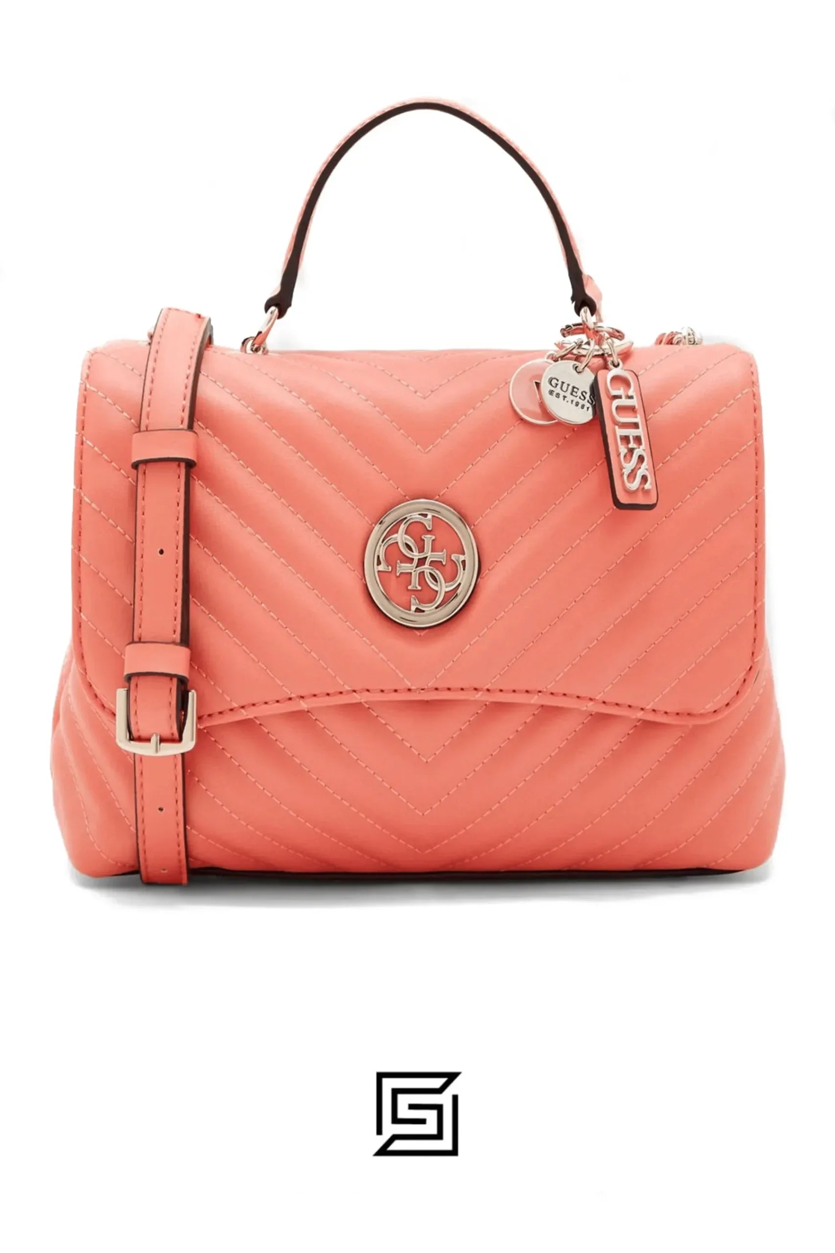 حقيبة كتف جلد Guess Blakely Top Handle Flap للنساء