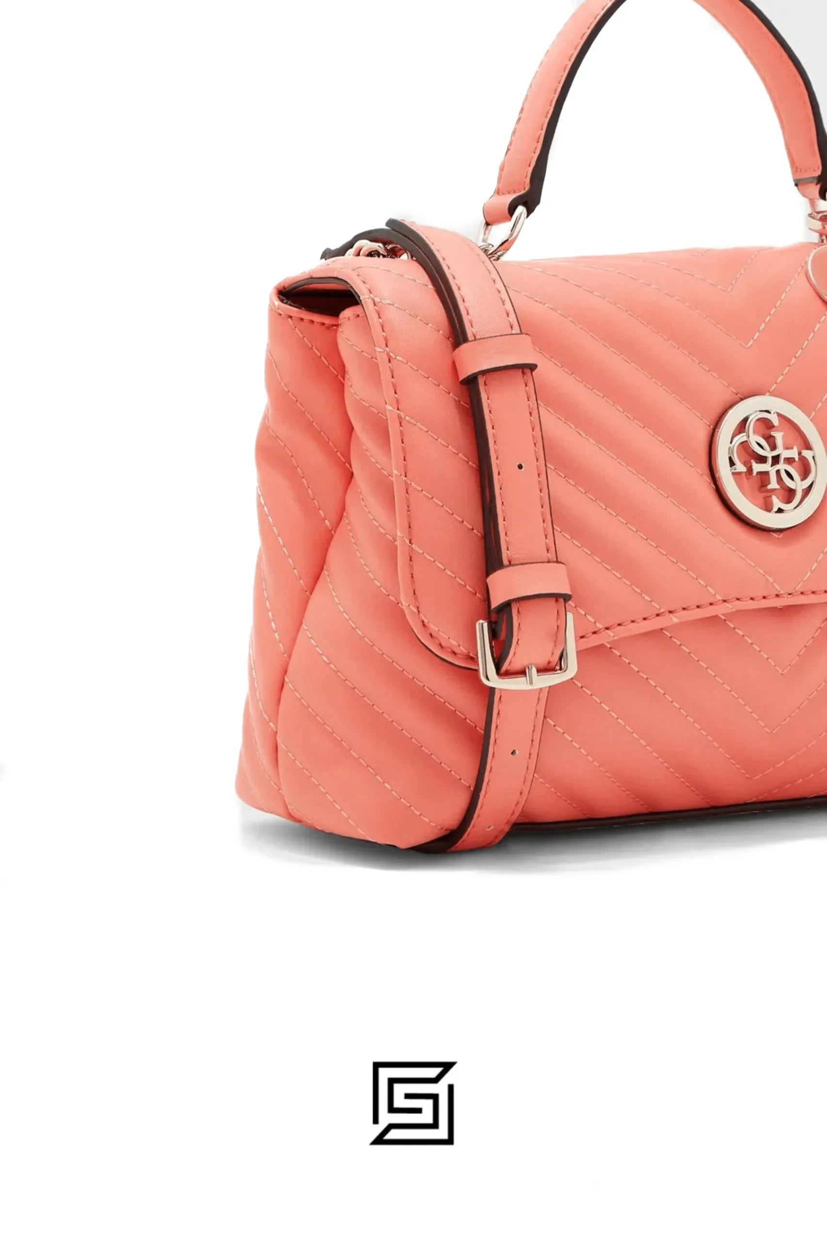 حقيبة كتف جلد Guess Blakely Top Handle Flap للنساء