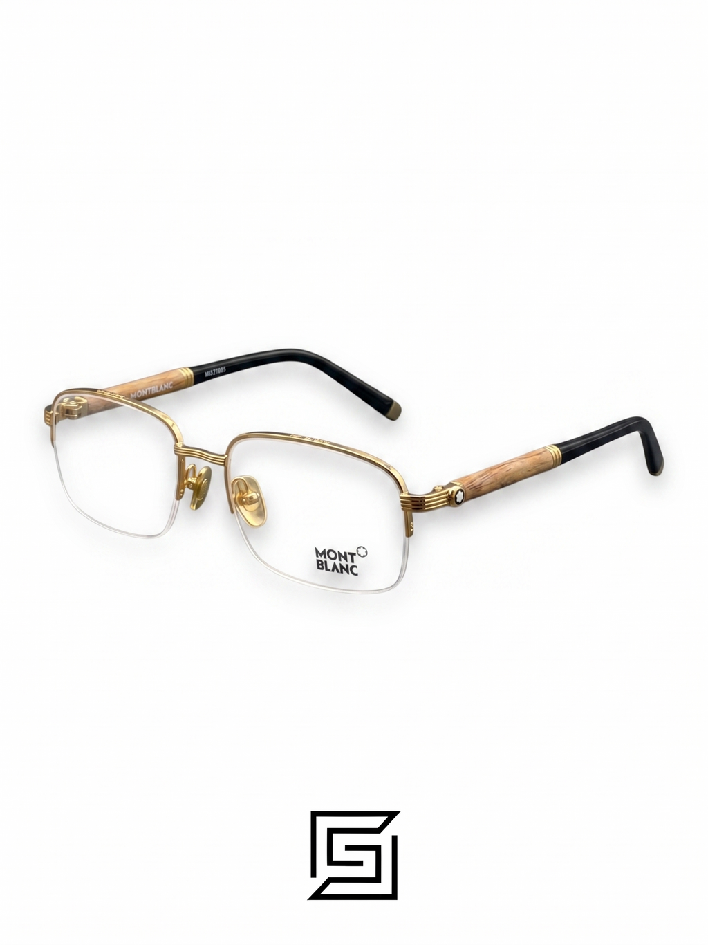 MontBlanc eyeglasses NEW MONT BLANC MB 447 028 GOLD WOOD