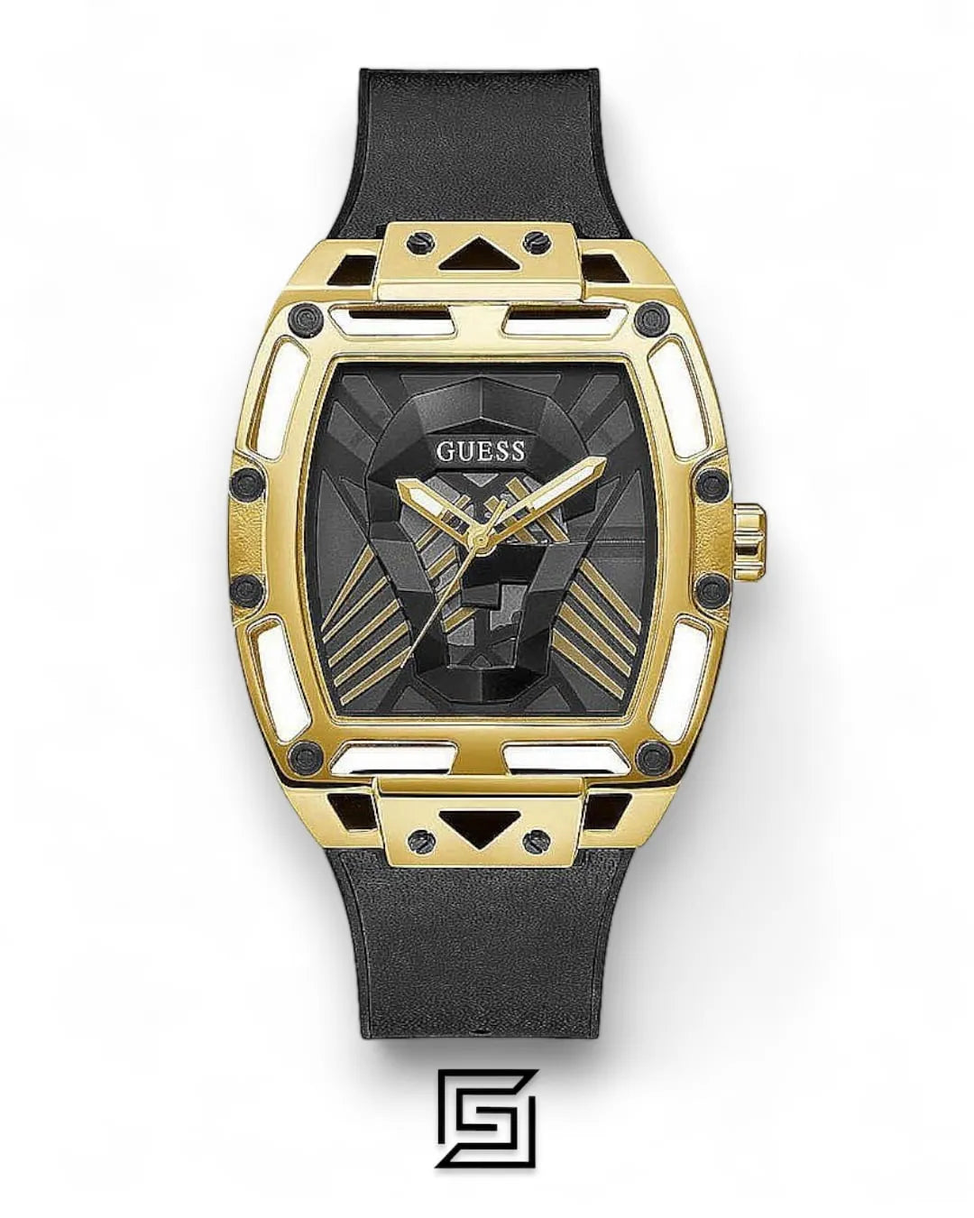 original-watches GUESS MENS BLACK GOLD TONE MULTI-FUNCTION WATCH GW0500G1
