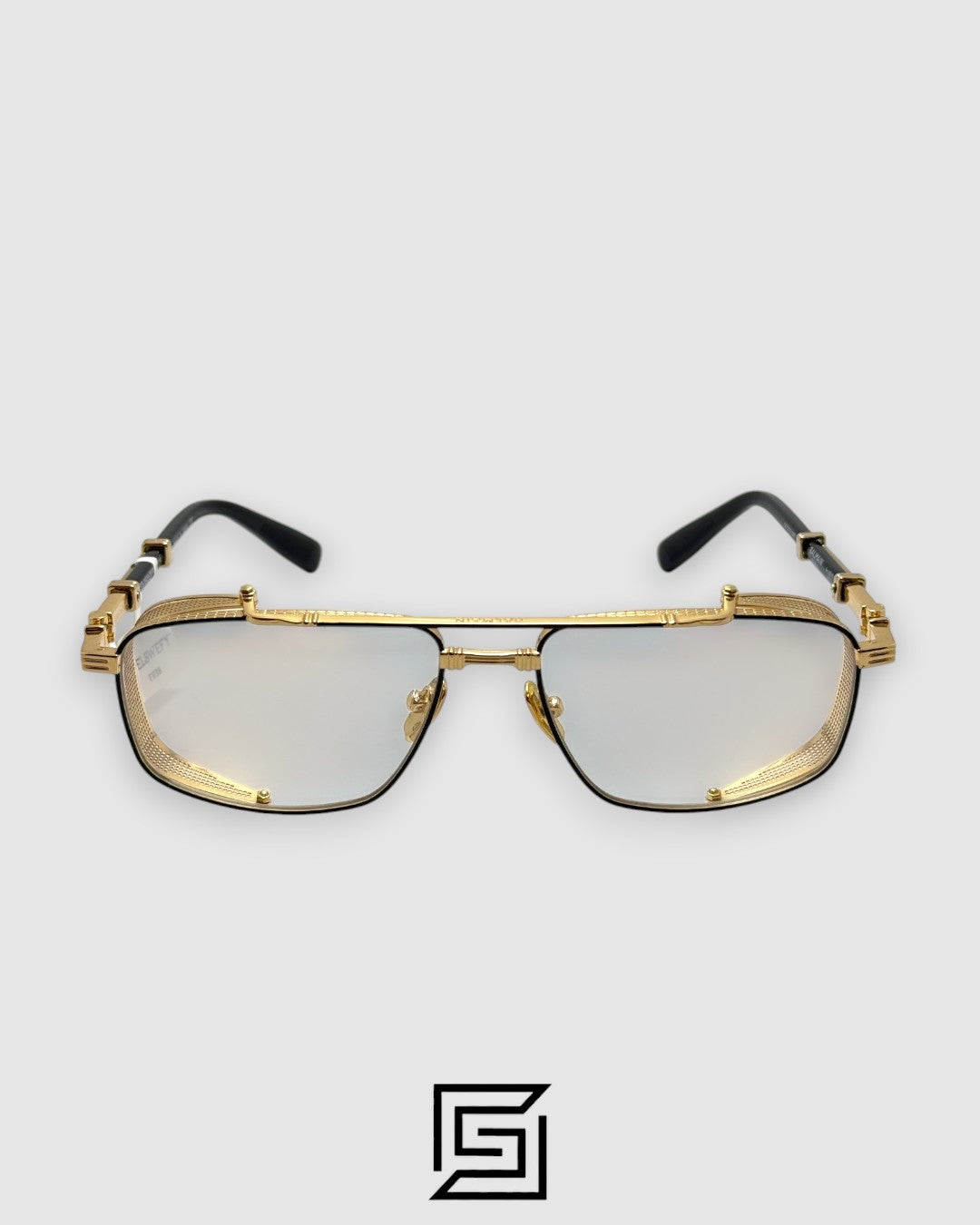 Balmain BRIGADE-V BPX-142E Eyewear - Gold and Black