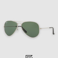 Ray Ban RB3025 AVIATOR MEDIUM 55 Sunglasses Unisex - silver_green