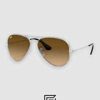 Ray Ban RB3026 AVIATOR XL Unisex - Silver_Honey