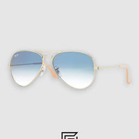 Ray Ban RB3026 AVIATOR XL Unisex - GOLD-BLUE