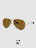 Ray Ban RB3025 AVIATOR MEDIUM 55 Sunglasses Unisex - gold_brown