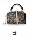 GUESS Women's Kasinta Mini Top Handle Flap, Brown Multi B09JW1HQWZ