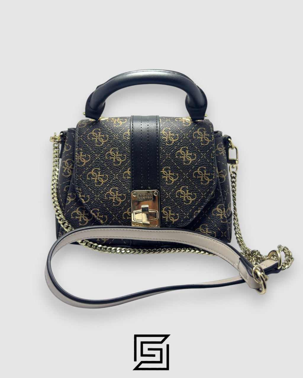 GUESS Women's Kasinta Mini Top Handle Flap, Brown Multi B09JW1HQWZ