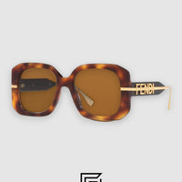 نظارة شمسية FENDI FE40065 نسائية - نمط النمر