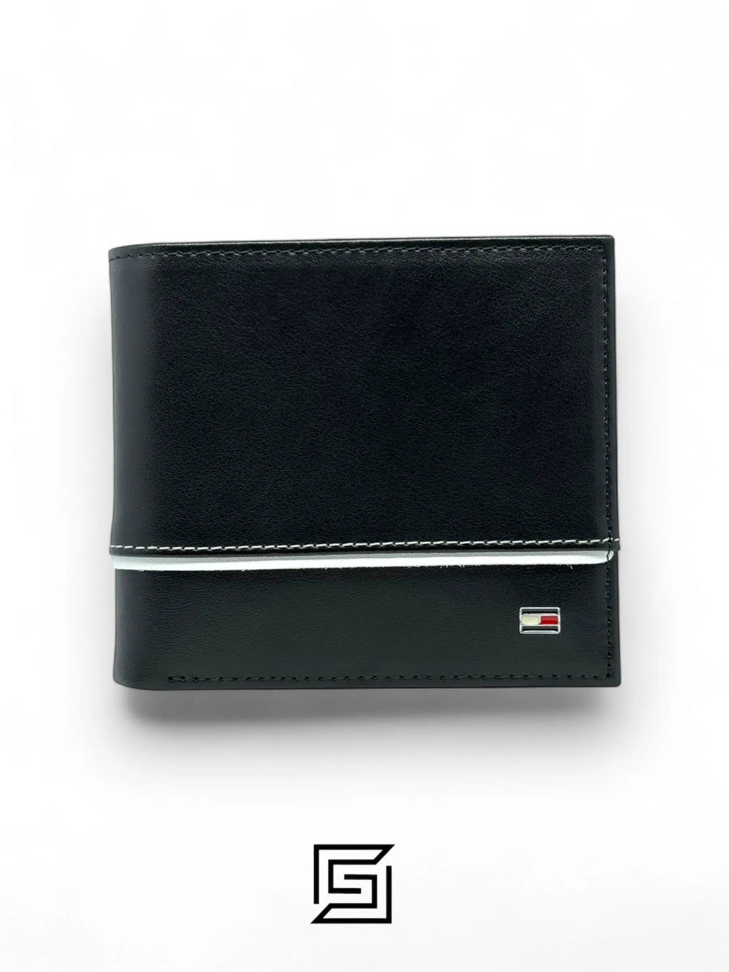 wallets TOMMY SINGLE WALLET WHITE LINE IN MIDDLE/BLACK