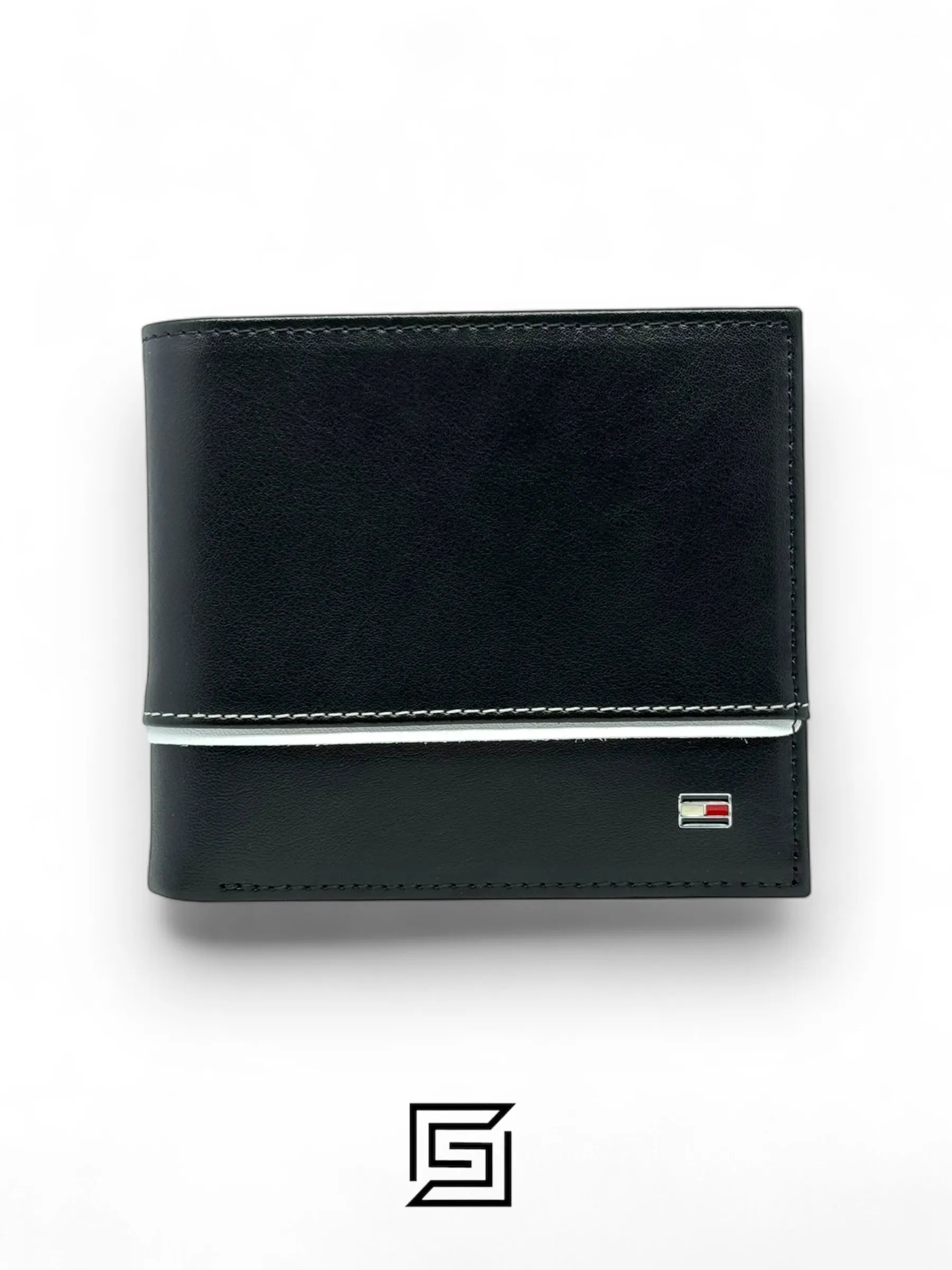 wallets TOMMY SINGLE WALLET WHITE LINE IN MIDDLE/BLACK
