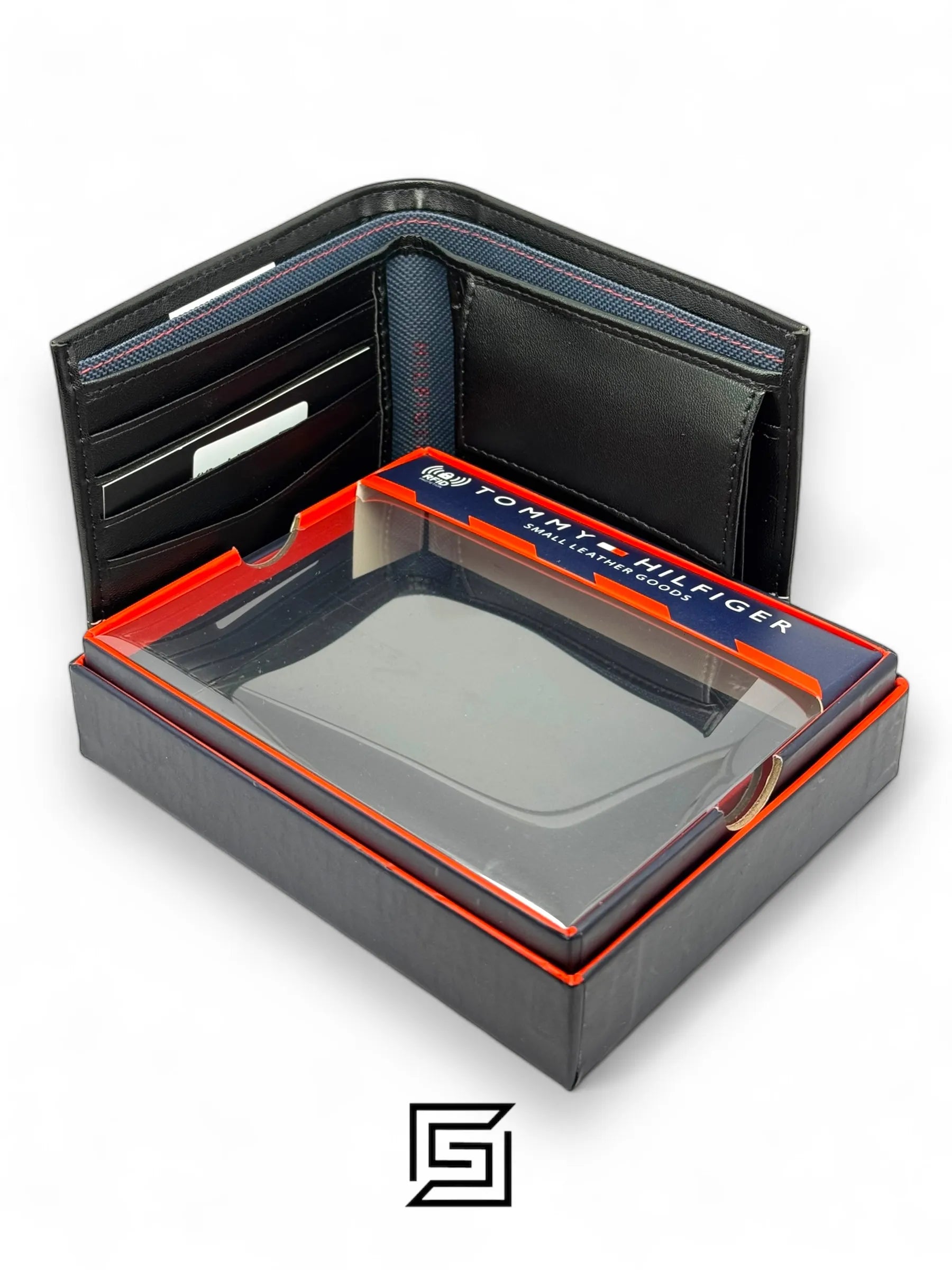 wallets TOMMY SINGLE WALLET WHITE LINE IN MIDDLE/BLACK