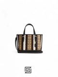 Coach leather Mollie Tote Bag 25 In Signature Jacquard With Stripes C4086