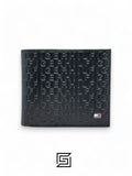wallets TOMMY SINGLE WALLET W HILFIGER HARD PATTERN INSIDE LEATHER Small LOGO/BLACK