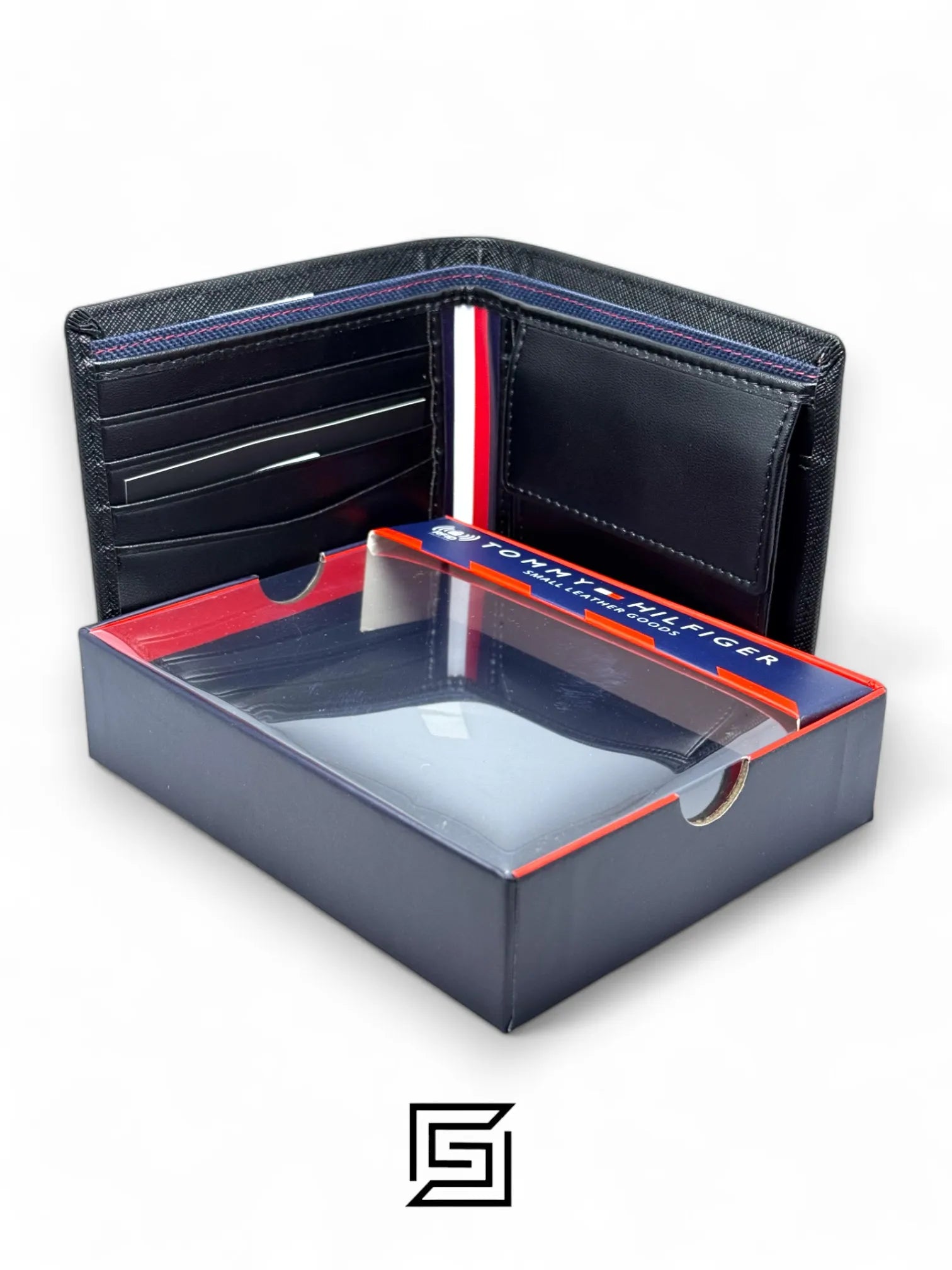 wallets TOMMY SINGLE WALLET W FLAT METAL LOGO IN MIDDLE SOFT PATTERN DOUBLE FACE/BLACK