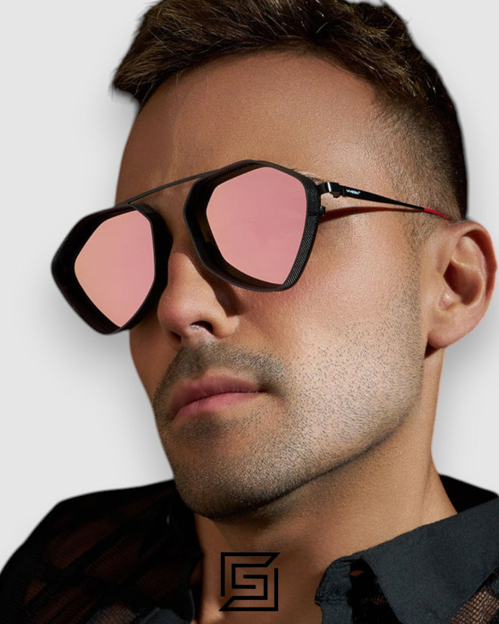 Vysen The Ezy - E6 Dark Black Matte Frame Rose Gold Mirror  Leanses