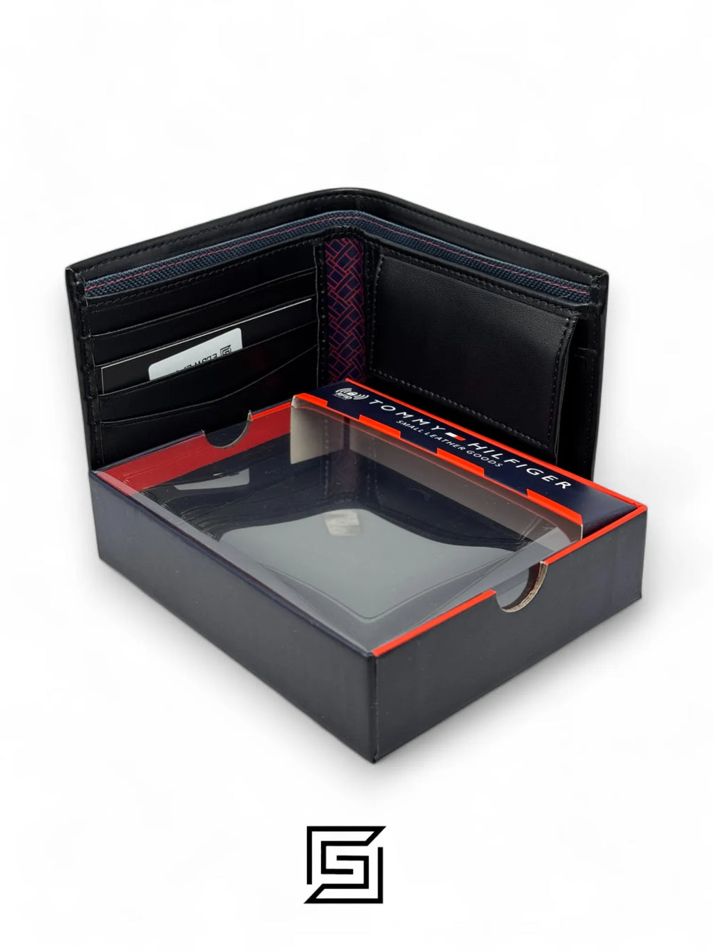 محافظ TOMMY SINGLE WALLET W TH LOGO PRINT SOFT PATTERN METAL LOGO MIDDILE/BLACK